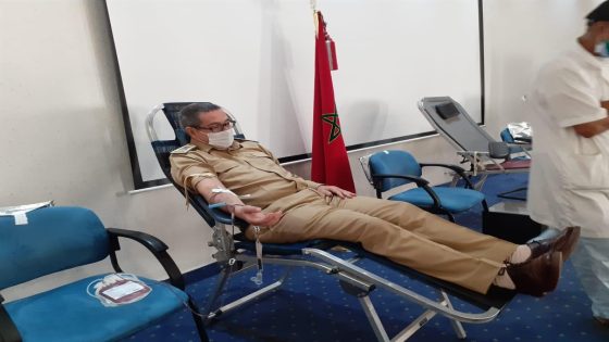 وللي جهة سوس ماسة  يشارك في حملة التبرع بالدم الى جانب أطر وموظفي عمالةأكادير إداوتنان