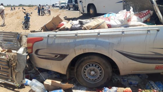 حادثة سير خطيرة بجماعة لمزوضية وعامل إقليم شيشاوة يطمئن على الجرحى.