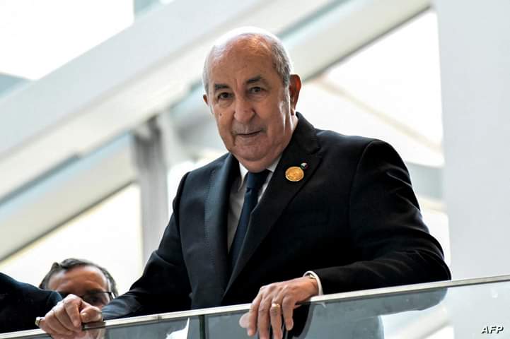 Algeria's President Abdelmadjid Tebboune attends the closing ceremony of the 31st Arab League summit in Algeria's capital Algiers on November 2, 2022. - Arab leaders gathered in the Algerian capital for their first summit since a string of normalisation deals with Israel that have divided the region. (Photo by AFP)