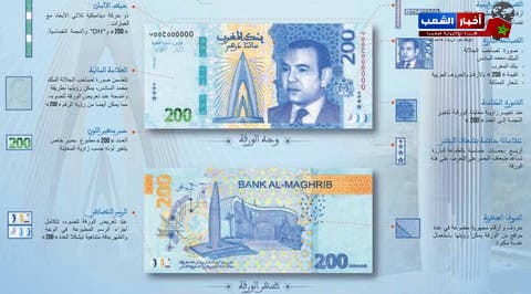 بنك المغرب يطرح ورقة نقدية جديدة من فئة 200 درهم للتداول