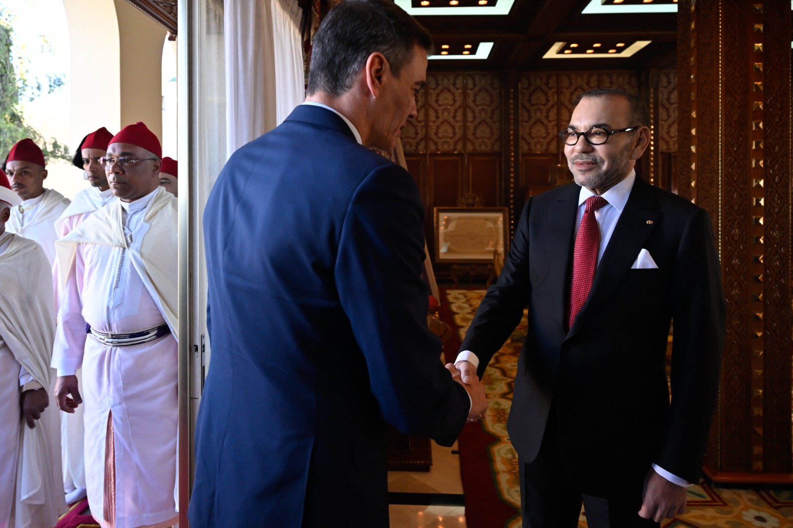 صاحب الجلالة الملك محمد السادس نصره الله يستقبل فخامة السيد بيدرو سانشيز رئيس الحكومة الإسبانية