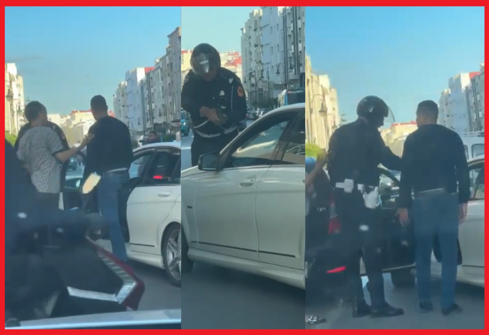 ولاية امن طنجة تتفاعل مع شريط ڤديو يظهر فيه شرطي مرور يشهر سلاحه الوظيفي في مواجهة أحد مستعملي الطريق